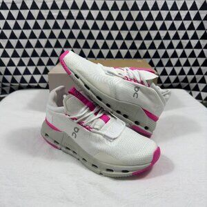 On Running Women's Athletic Shoes in White and Pink